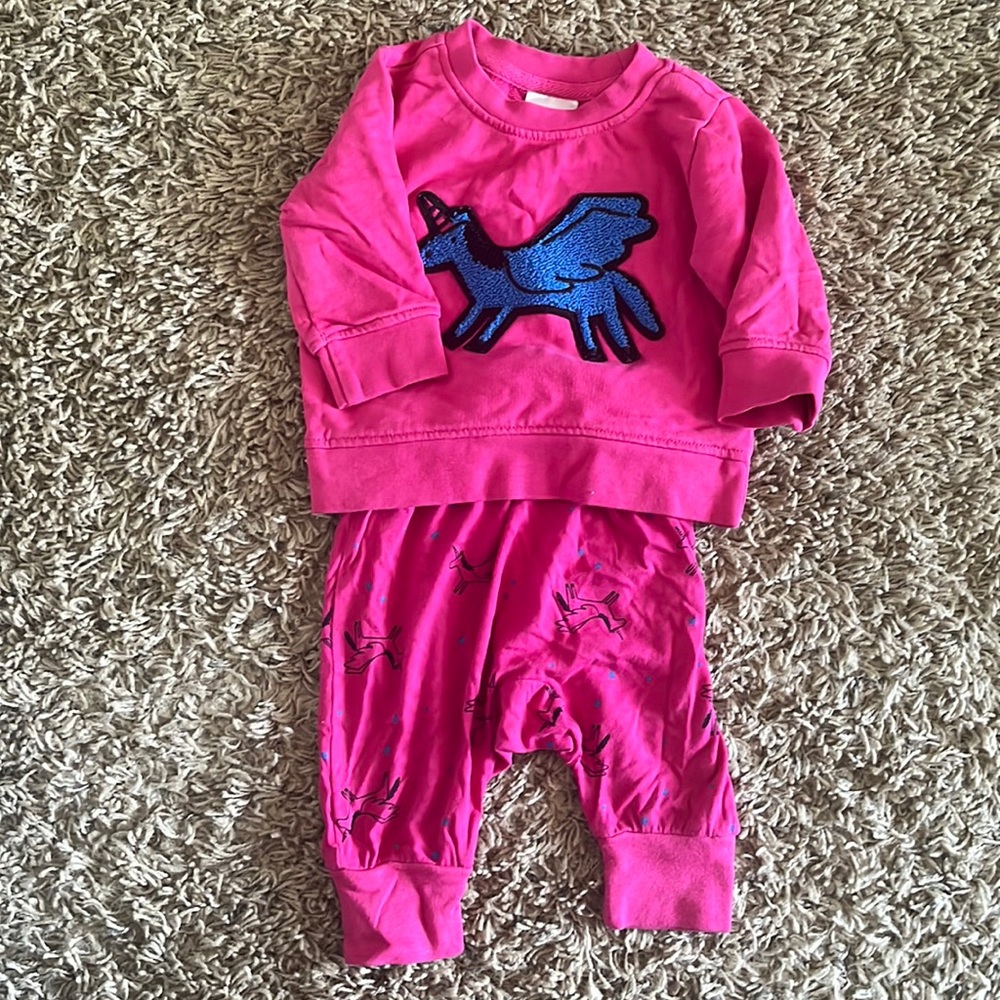 Unicorn sweatshirt and pant set